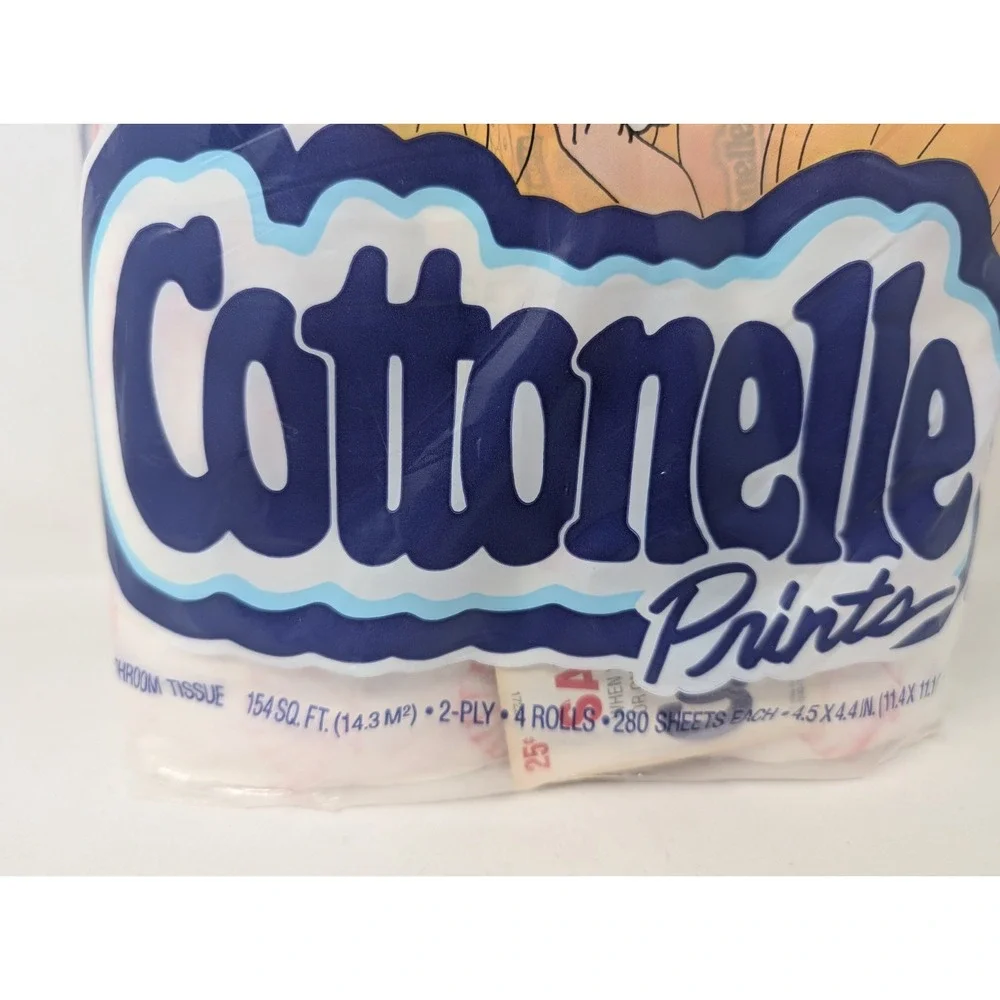 Vintage 1977 Cottonelle Pink‎ Color Seashell Print Toilet Paper Package 70s